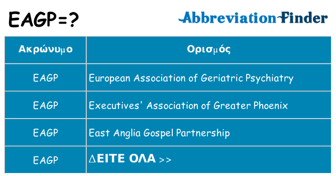 Τι σημαίνει eagp ηρεμήσει