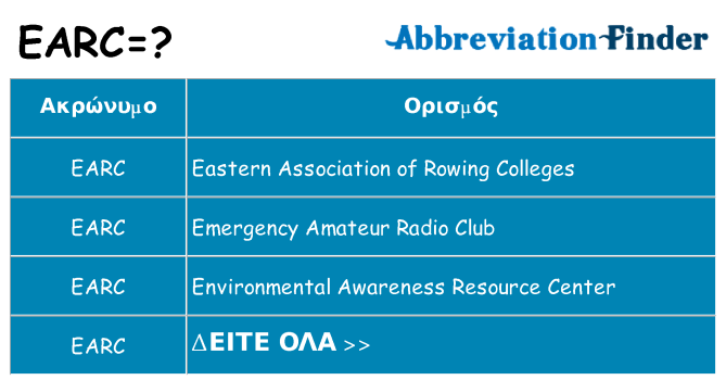 Τι σημαίνει earc ηρεμήσει