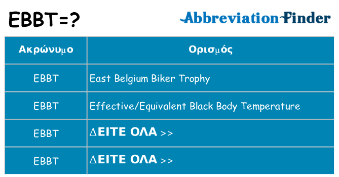 Τι σημαίνει ebbt ηρεμήσει