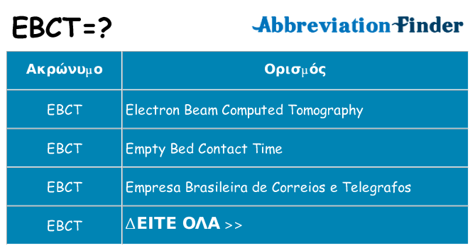 Τι σημαίνει ebct ηρεμήσει