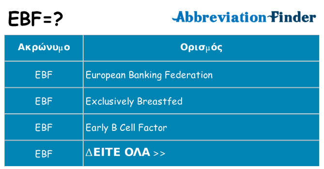 Τι σημαίνει ebf ηρεμήσει