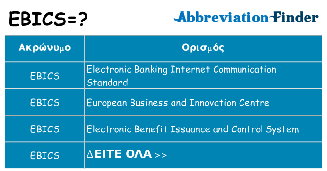 Τι σημαίνει ebics ηρεμήσει
