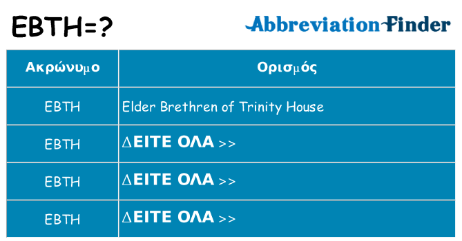 Τι σημαίνει ebth ηρεμήσει