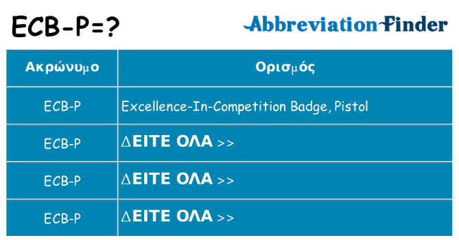 Τι σημαίνει ecb-p ηρεμήσει