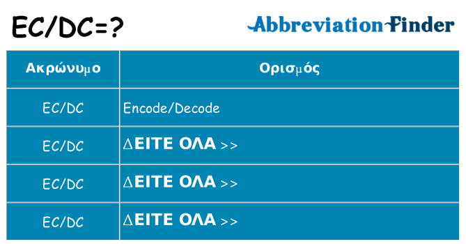 Τι σημαίνει ecdc ηρεμήσει