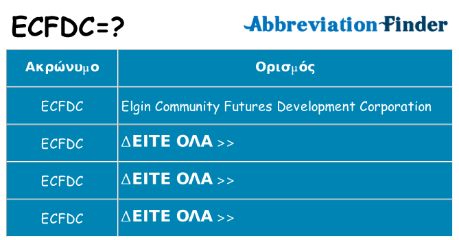 Τι σημαίνει ecfdc ηρεμήσει