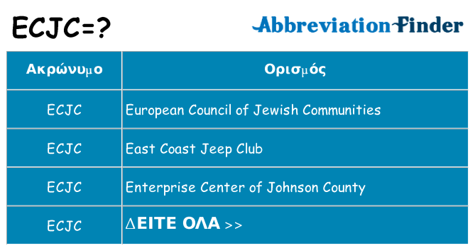 Τι σημαίνει ecjc ηρεμήσει