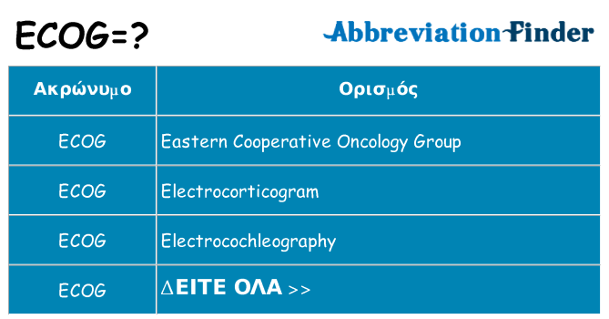 Τι σημαίνει ecog ηρεμήσει