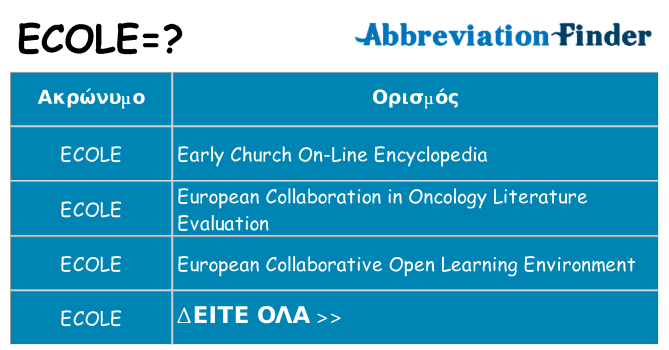 Τι σημαίνει ecole ηρεμήσει