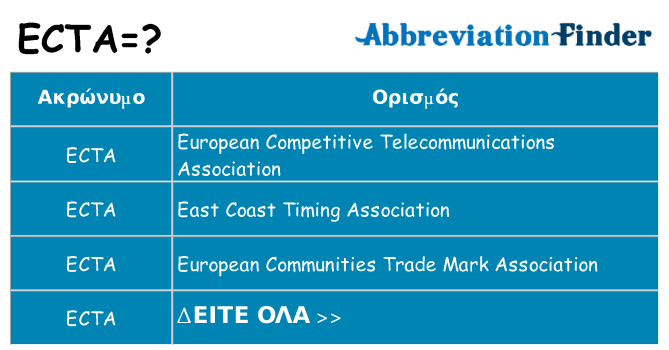 Τι σημαίνει ecta ηρεμήσει