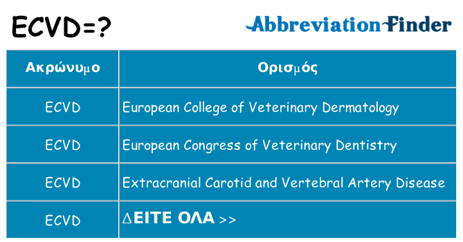 Τι σημαίνει ecvd ηρεμήσει