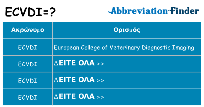 Τι σημαίνει ecvdi ηρεμήσει