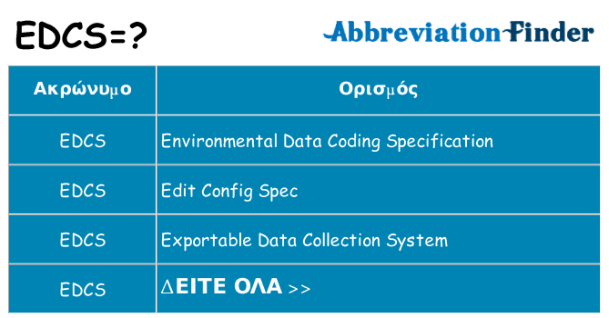 Τι σημαίνει edcs ηρεμήσει