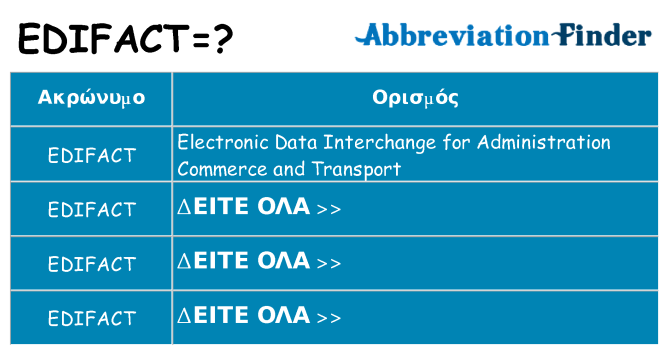 Τι σημαίνει edifact ηρεμήσει