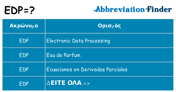 Τι σημαίνει edp ηρεμήσει