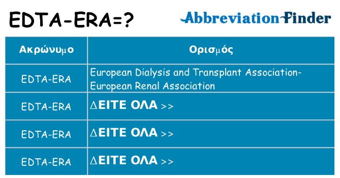 Τι σημαίνει edta-era ηρεμήσει