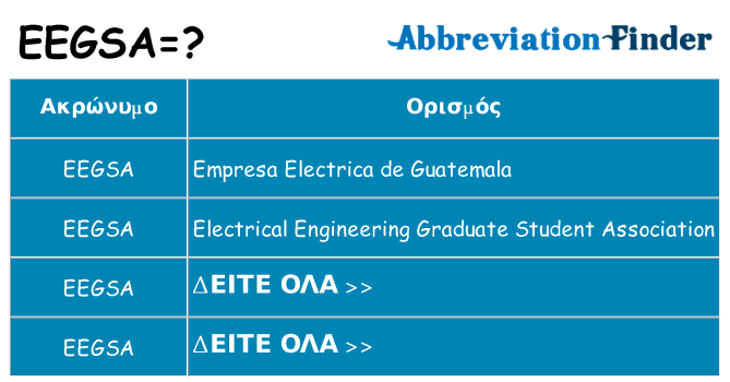 Τι σημαίνει eegsa ηρεμήσει