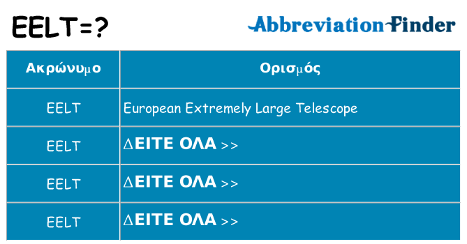 Τι σημαίνει eelt ηρεμήσει