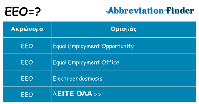Τι σημαίνει eeo ηρεμήσει