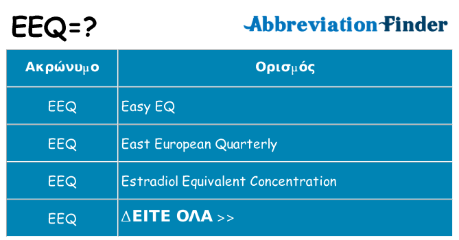 Τι σημαίνει eeq ηρεμήσει