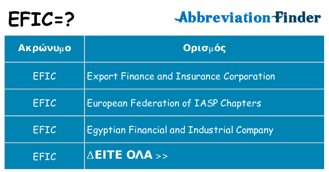 Τι σημαίνει efic ηρεμήσει