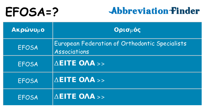 Τι σημαίνει efosa ηρεμήσει