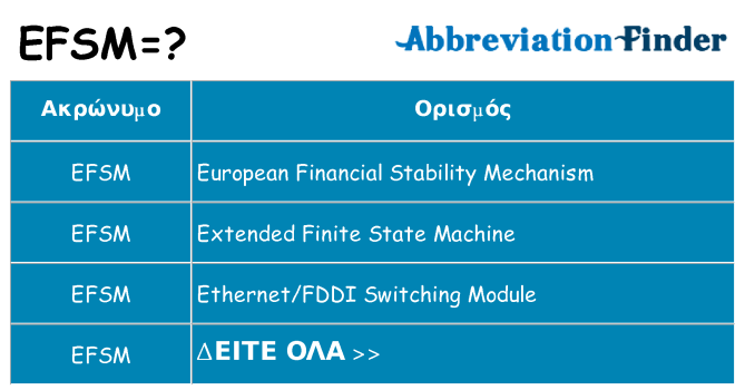 Τι σημαίνει efsm ηρεμήσει