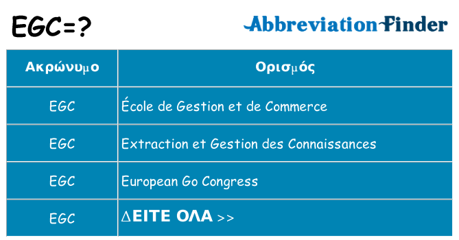 Τι σημαίνει egc ηρεμήσει