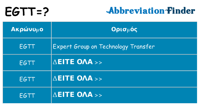 Τι σημαίνει egtt ηρεμήσει
