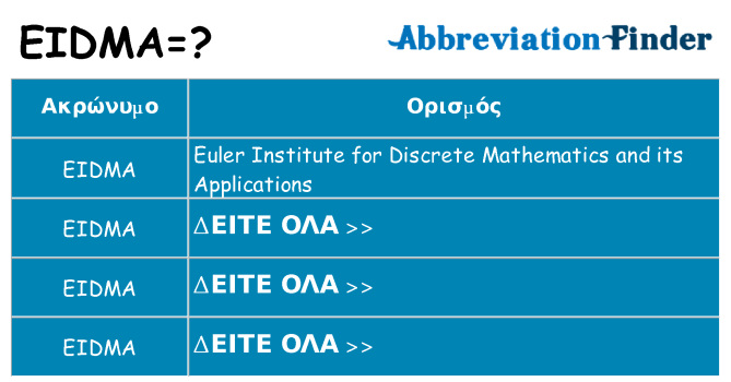 Τι σημαίνει eidma ηρεμήσει