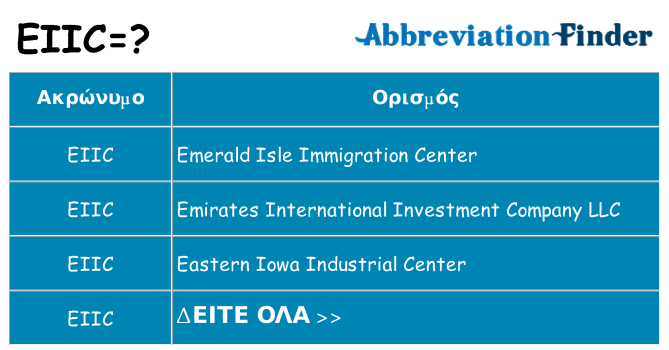 Τι σημαίνει eiic ηρεμήσει