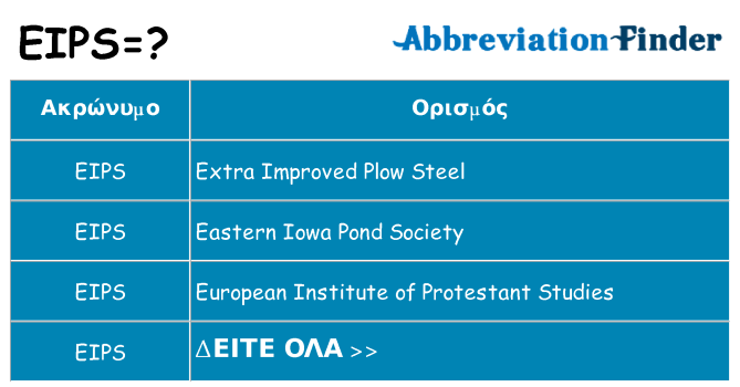 Τι σημαίνει eips ηρεμήσει