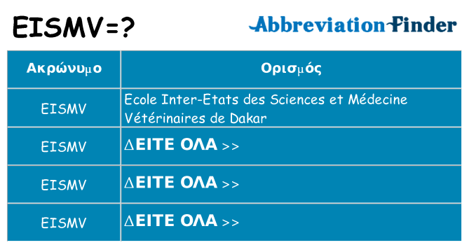 Τι σημαίνει eismv ηρεμήσει