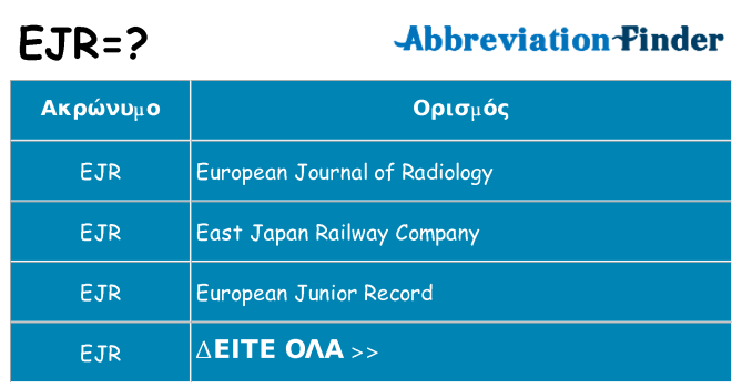 Τι σημαίνει ejr ηρεμήσει