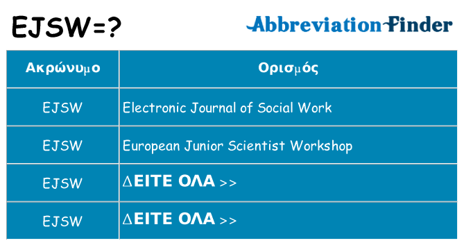 Τι σημαίνει ejsw ηρεμήσει