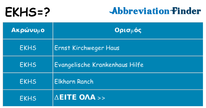 Τι σημαίνει ekhs ηρεμήσει
