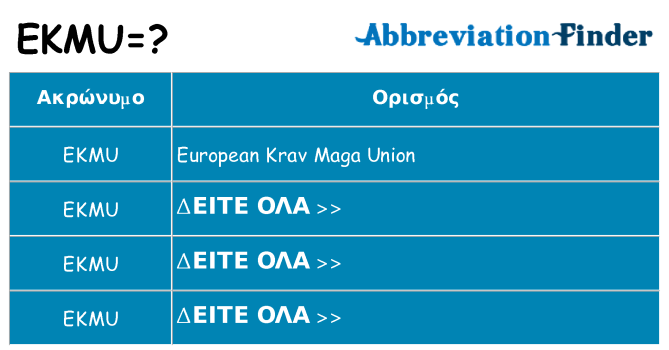 Τι σημαίνει ekmu ηρεμήσει