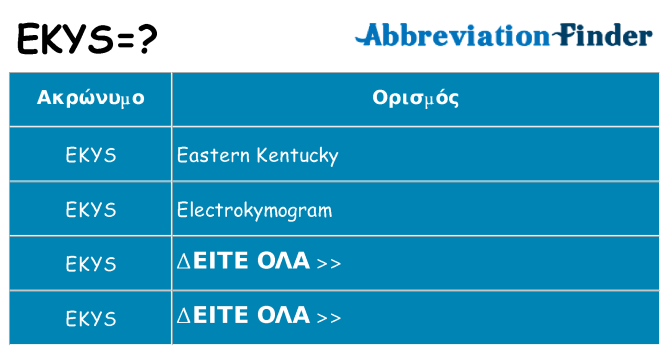 Τι σημαίνει ekys ηρεμήσει