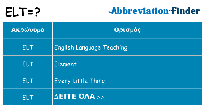Τι σημαίνει elt ηρεμήσει
