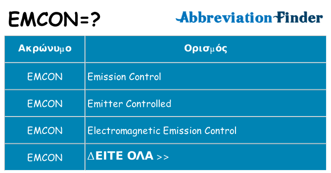 Τι σημαίνει emcon ηρεμήσει
