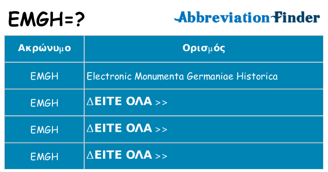 Τι σημαίνει emgh ηρεμήσει