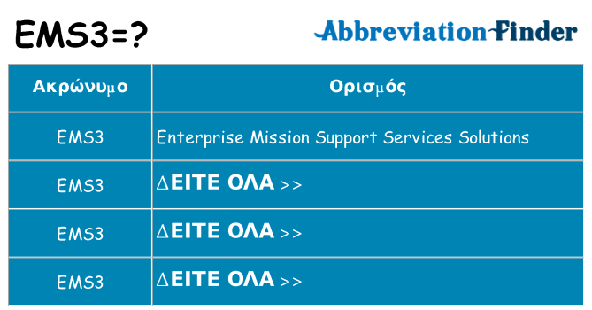 Τι σημαίνει ems3 ηρεμήσει