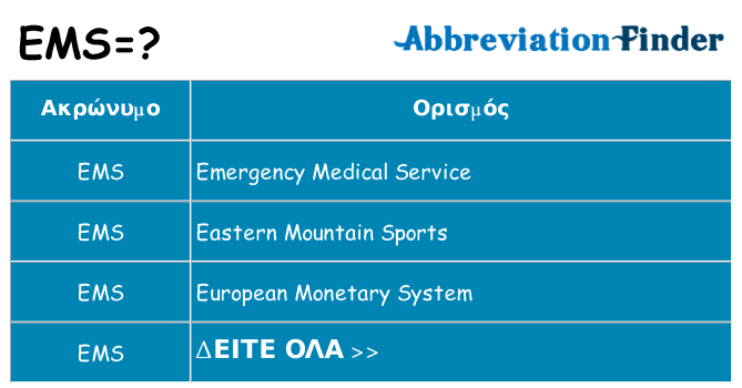 Τι σημαίνει ems ηρεμήσει