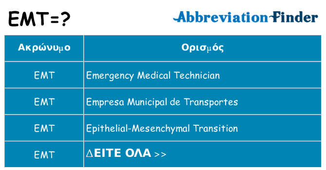Τι σημαίνει emt ηρεμήσει