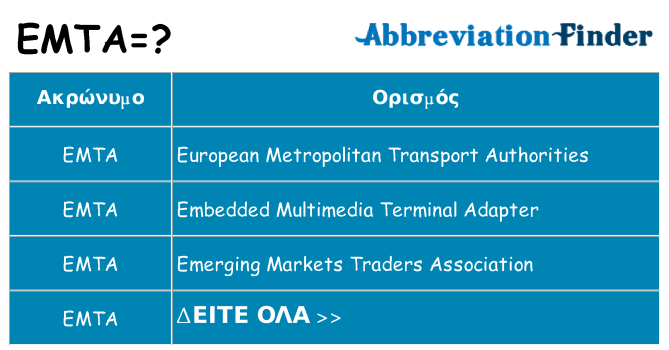 Τι σημαίνει emta ηρεμήσει