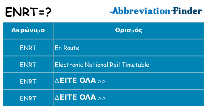 Τι σημαίνει enrt ηρεμήσει