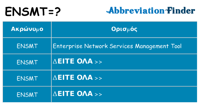 Τι σημαίνει ensmt ηρεμήσει
