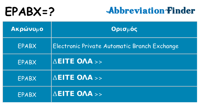 Τι σημαίνει epabx ηρεμήσει