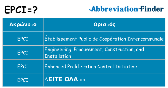 Τι σημαίνει epci ηρεμήσει