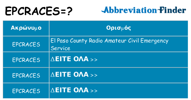 Τι σημαίνει epcraces ηρεμήσει